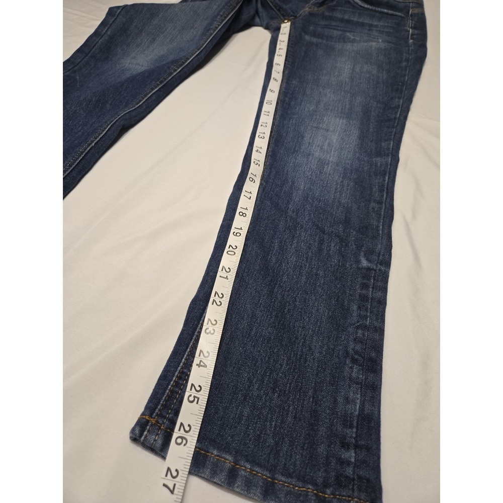 Bongo Jeans Sz 7 Womens Blue Vtg Straight Leg Low Rise Minimalist Plain Stretch - Picture 4 of 10